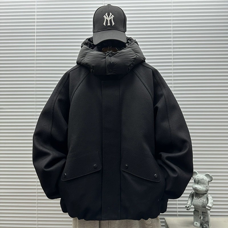 main_2 2025 Premium White Duck Down Wool Hoodie Jacket - Image 2