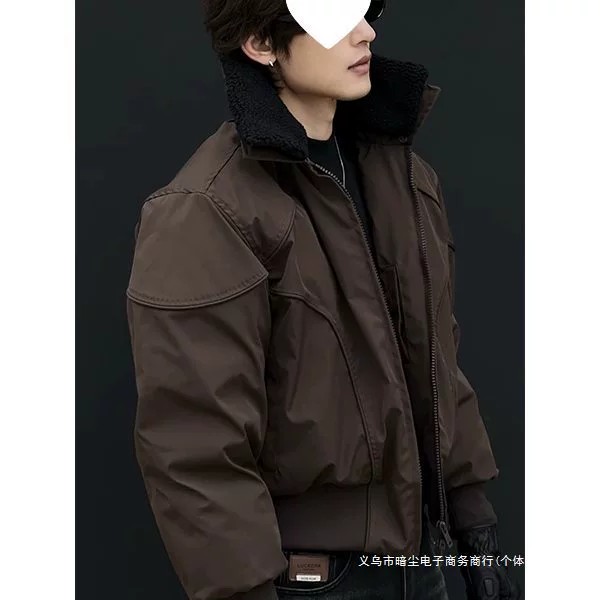 main_2 Men's Thick Sherpa Collar Quilted Winter Jacket - Image 2