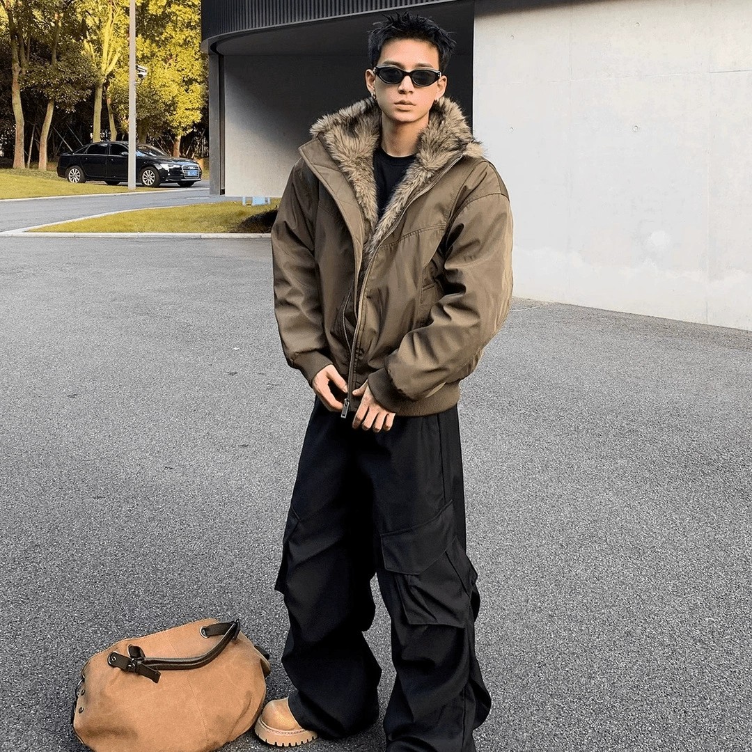 main_3 Men's Winter Hooded Fleece-Lined Puffer Jacket - Image 3