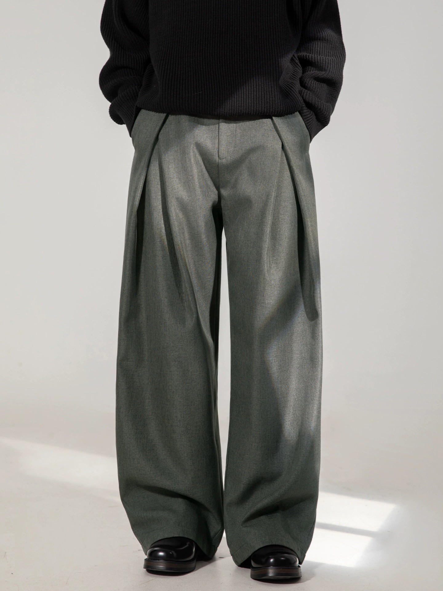 main_3 Men's Pleated Wide-Leg Casual Trousers for Autumn - Image 3