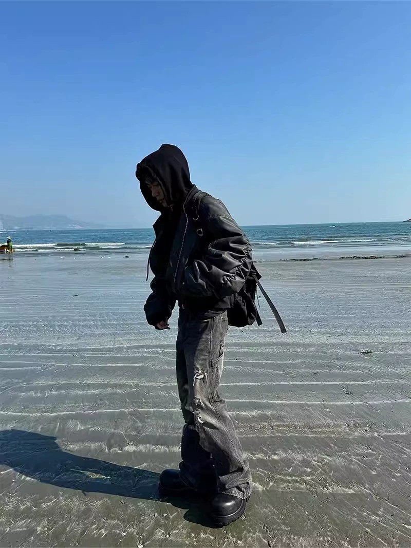 main_3 2025 Double-Layer Hooded Bomber Jacket - Image 3