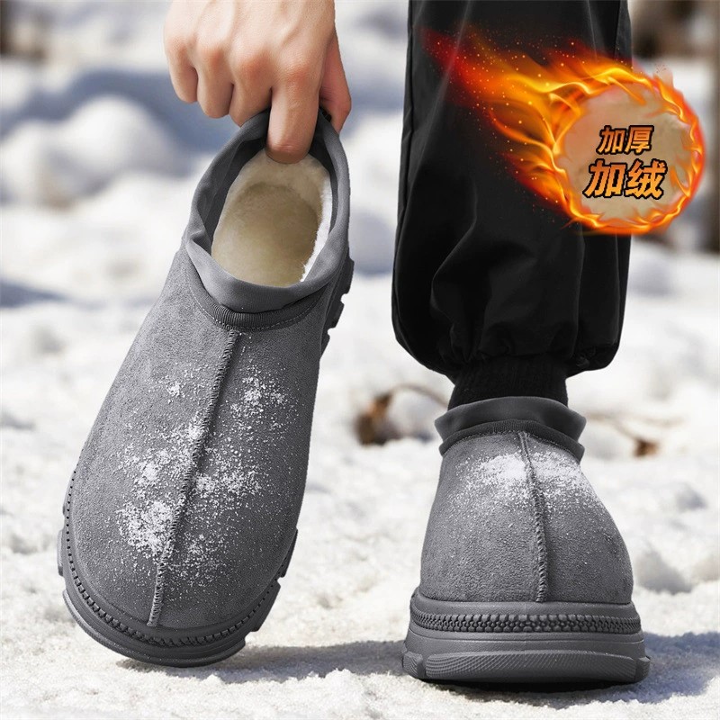 main_3 2025 Men's Fleece-Lined Suede Slip-On Snow Boots - Image 3