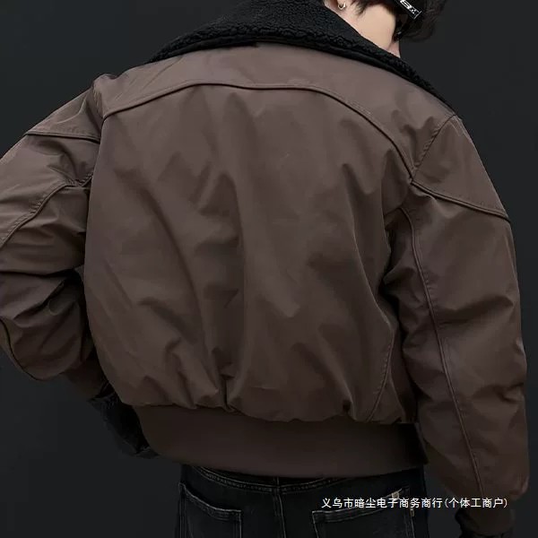 main_3 Men's Thick Sherpa Collar Quilted Winter Jacket - Image 3