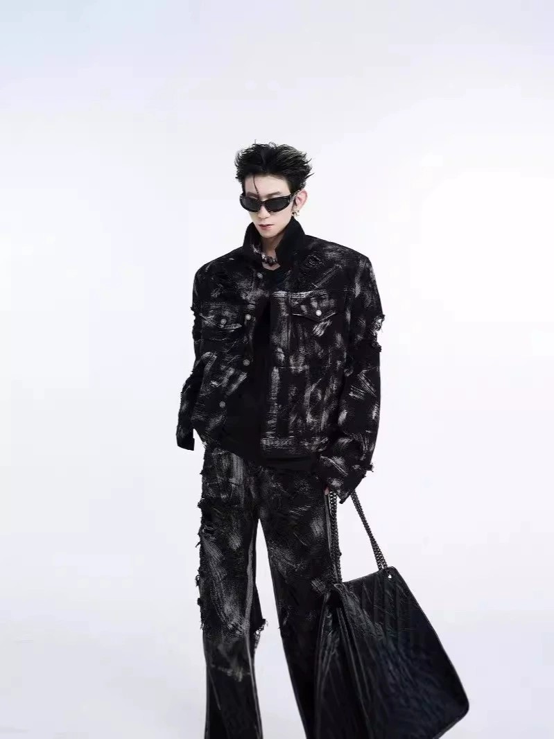 main_3 Black Washed Streetwear Straight-Leg Denim Jeans - Image 3