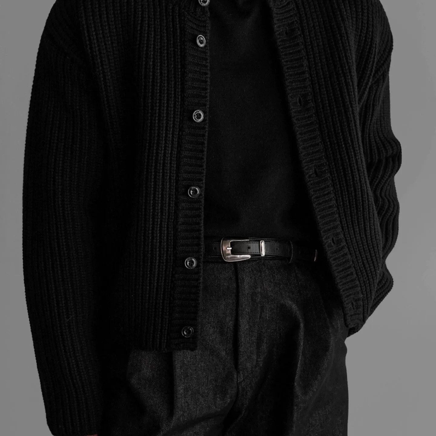 main_4 Men's Vintage Thick Knit Cardigan - Autumn/Winter - Image 4