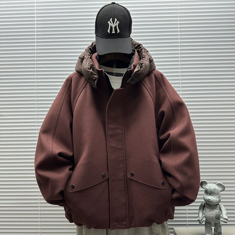 main_4 2025 Premium White Duck Down Wool Hoodie Jacket - Image 4