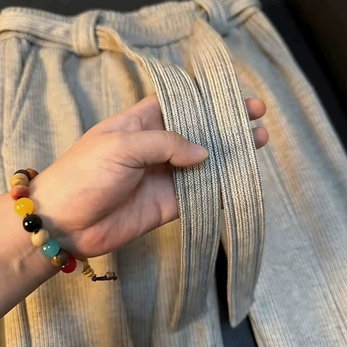 main_4 Men's High-Waist Slim Straight Fleece Lined Pants - Image 4