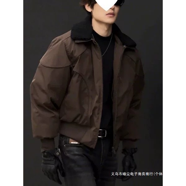 main_4 Men's Thick Sherpa Collar Quilted Winter Jacket - Image 4