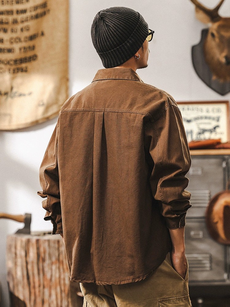 main_5 Vintage Heavyweight Cotton Workshirt Jacket for Men - Image 5