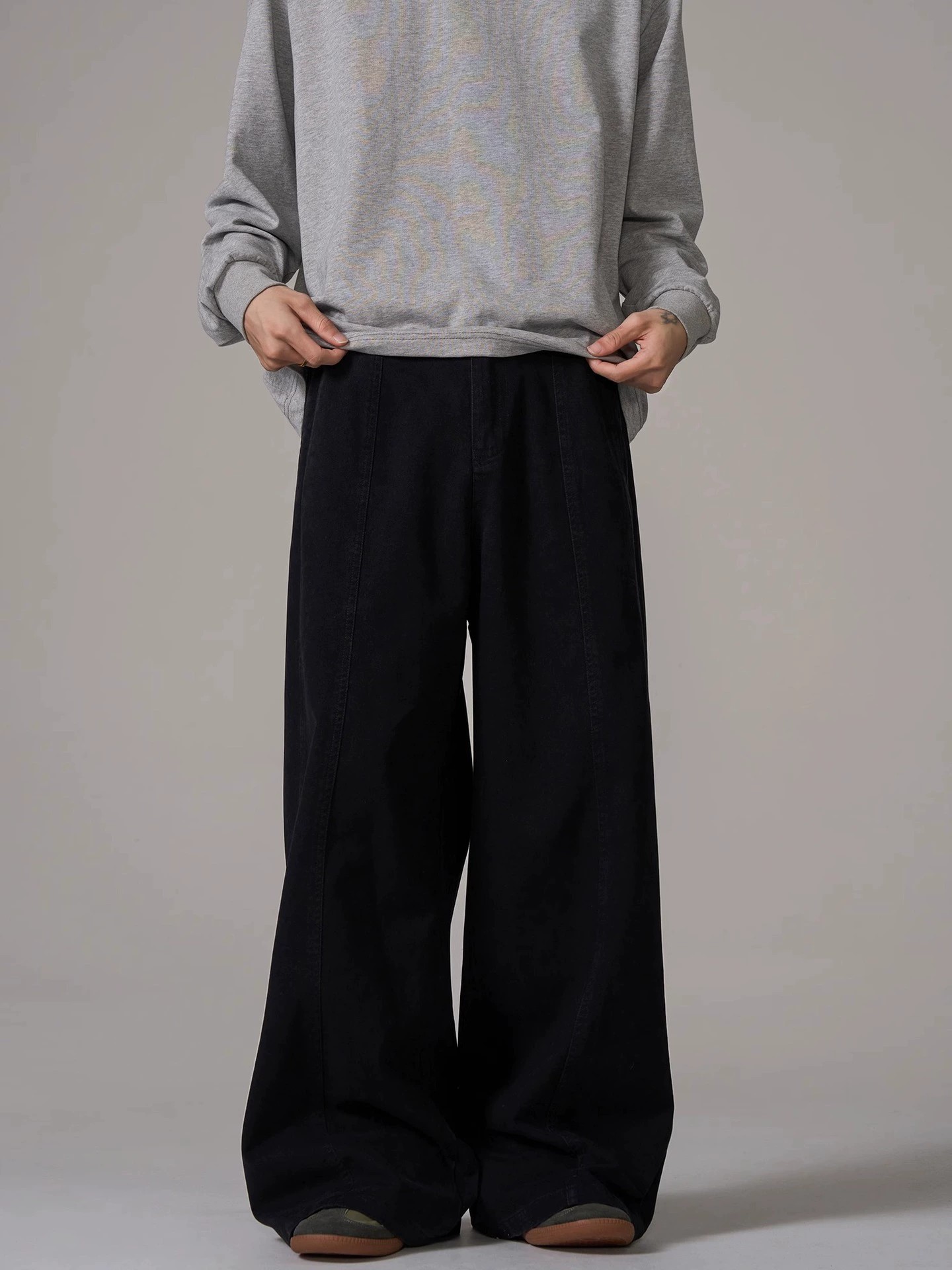 main_5 Vintage Wide-Leg Straight Cotton Denim Jeans - Image 5