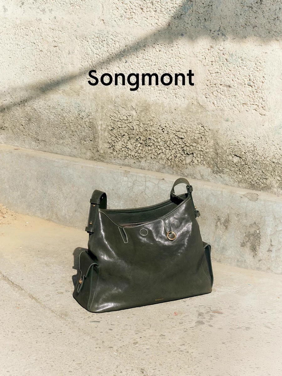 main_5 Songmont Vintage Hobo Shoulder Bag in Soft Full-Grain Leather - Image 5