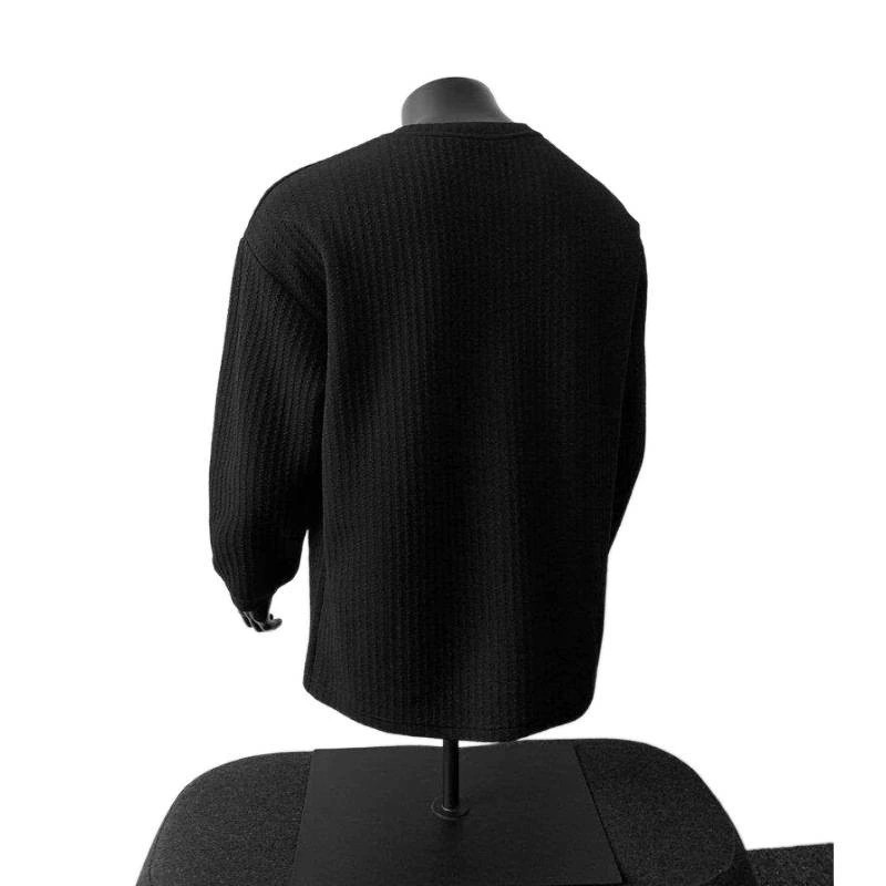 main_5 Men's V-Neck Lightweight Knit Long Sleeve T-Shirt - Image 5