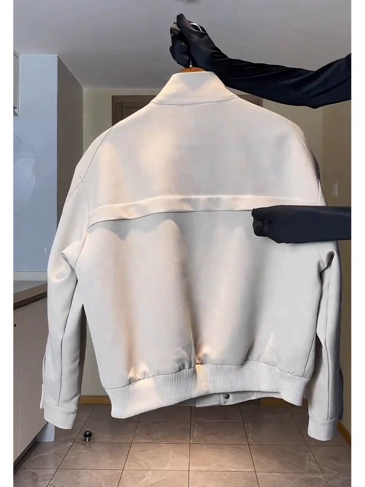 main_5 Men's Cleanfit Khaki Collar Flight Bomber Jacket - Image 5