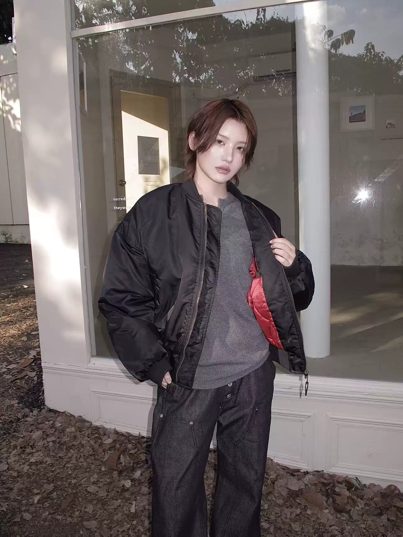 main_5 EME Alpha Velvet Bomber Jacket Winter Thick Coat - Image 5