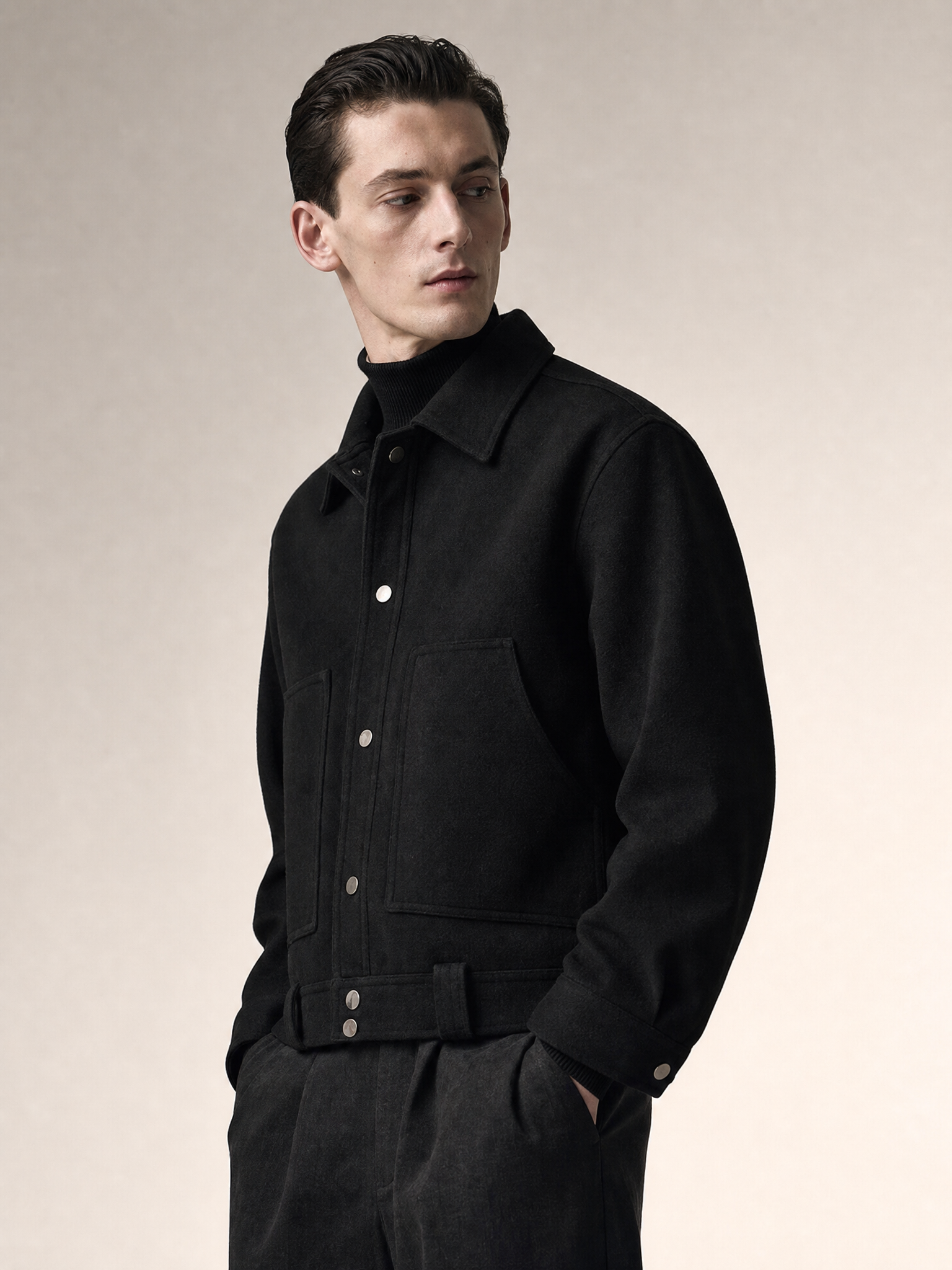 MYQ Vintage Korean Style Thick Wool Blend Jacket MYQ Vintage Korean Style Thick Wool Blend Jacket detail