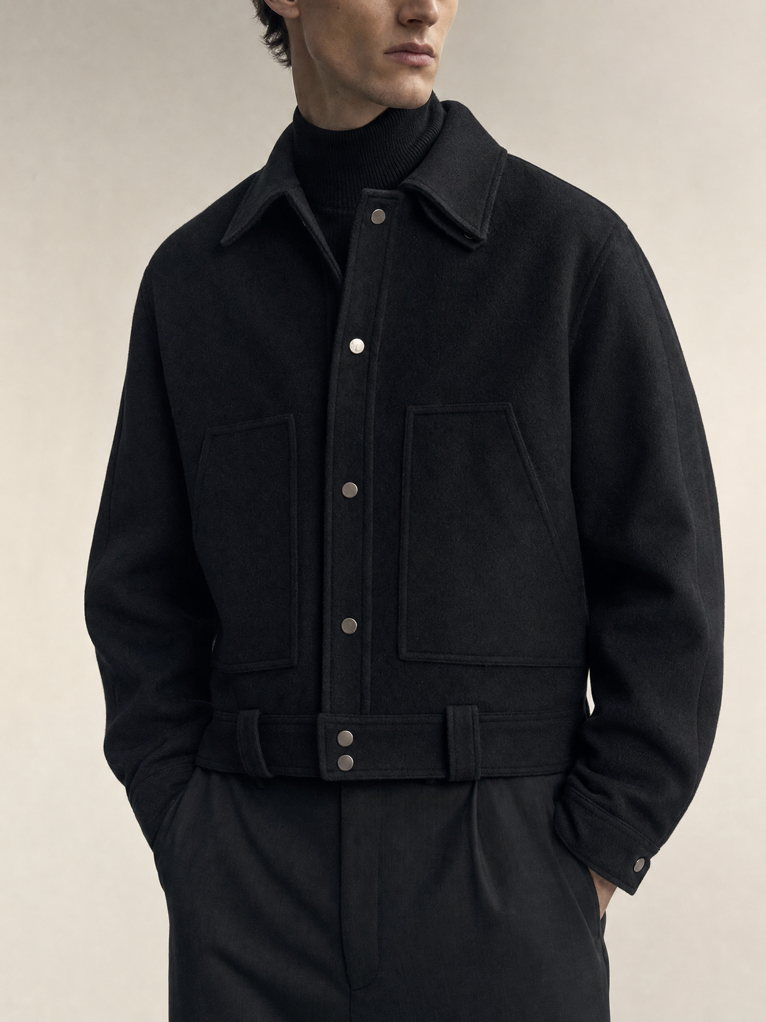 MYQ Vintage Korean Style Thick Wool Blend Jacket MYQ Vintage Korean Style Thick Wool Blend Jacket detail