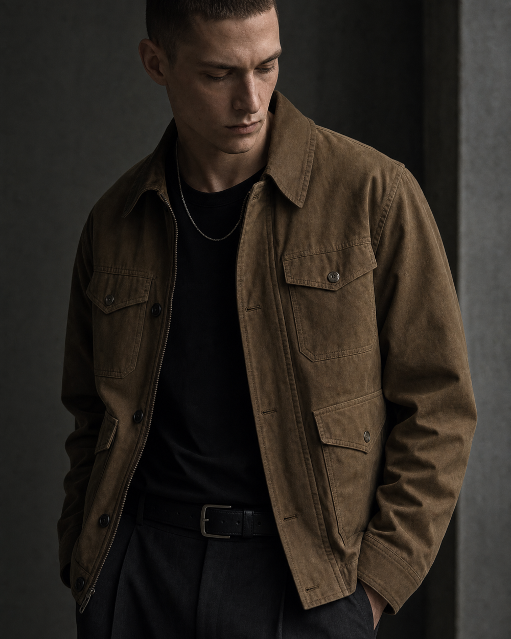 669191174314 top dark minimal jacket dark lookbook 05