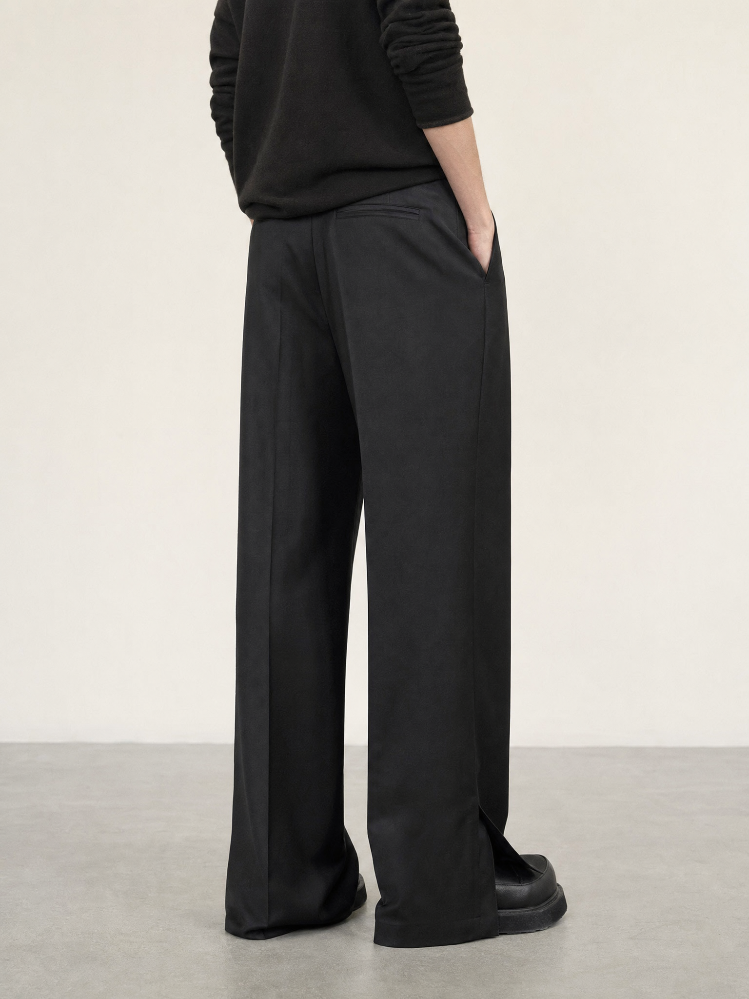 Men's Split Hem Straight-Leg Casual Trousers Men