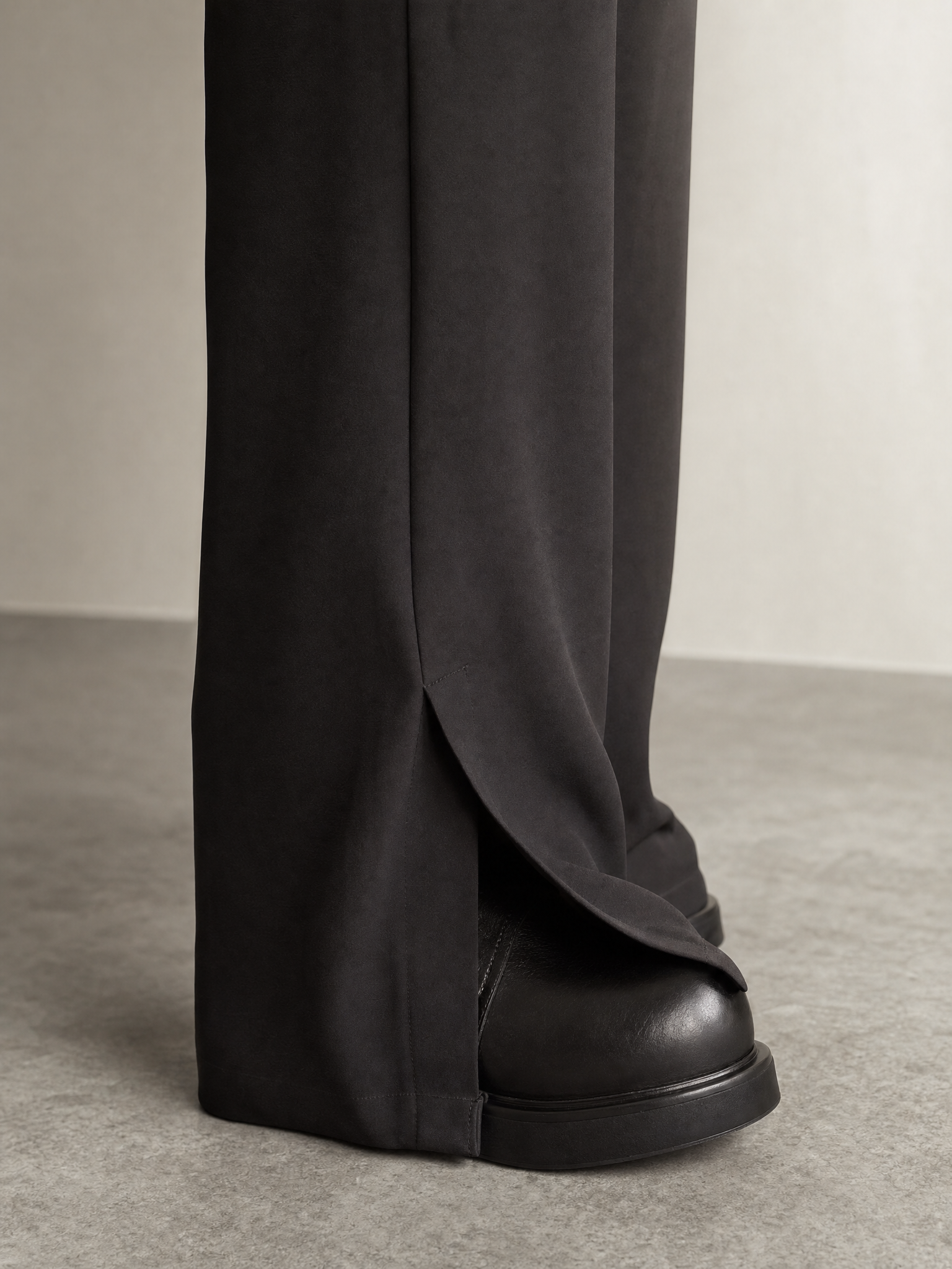 Men's Split Hem Straight-Leg Casual Trousers Men
