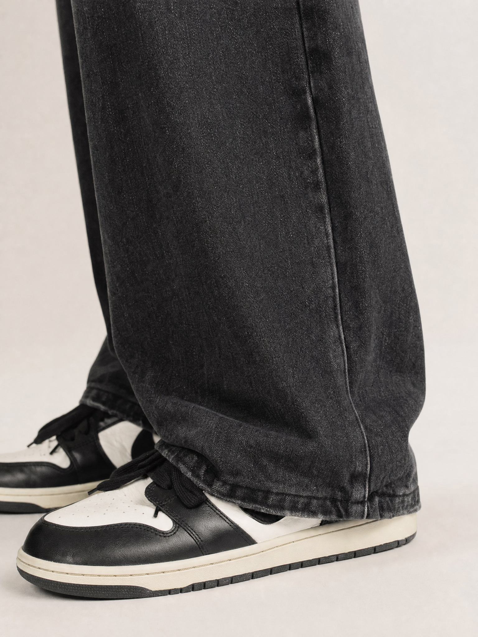 Men's Wide-Leg Washed Denim Jeans, Fall/Winter 2023 Men