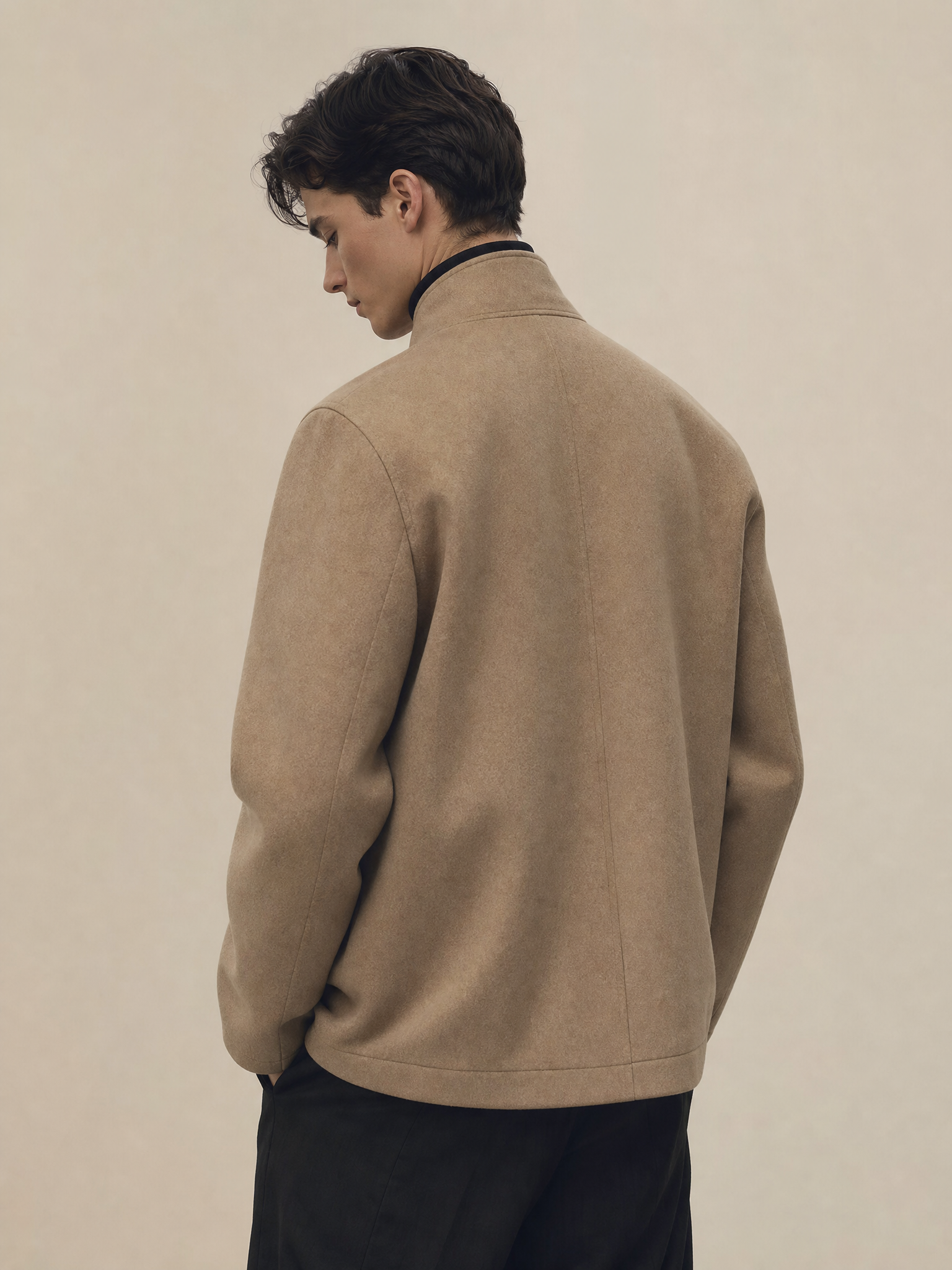 Men's Wool Blend Spring Bomber Jacket Men