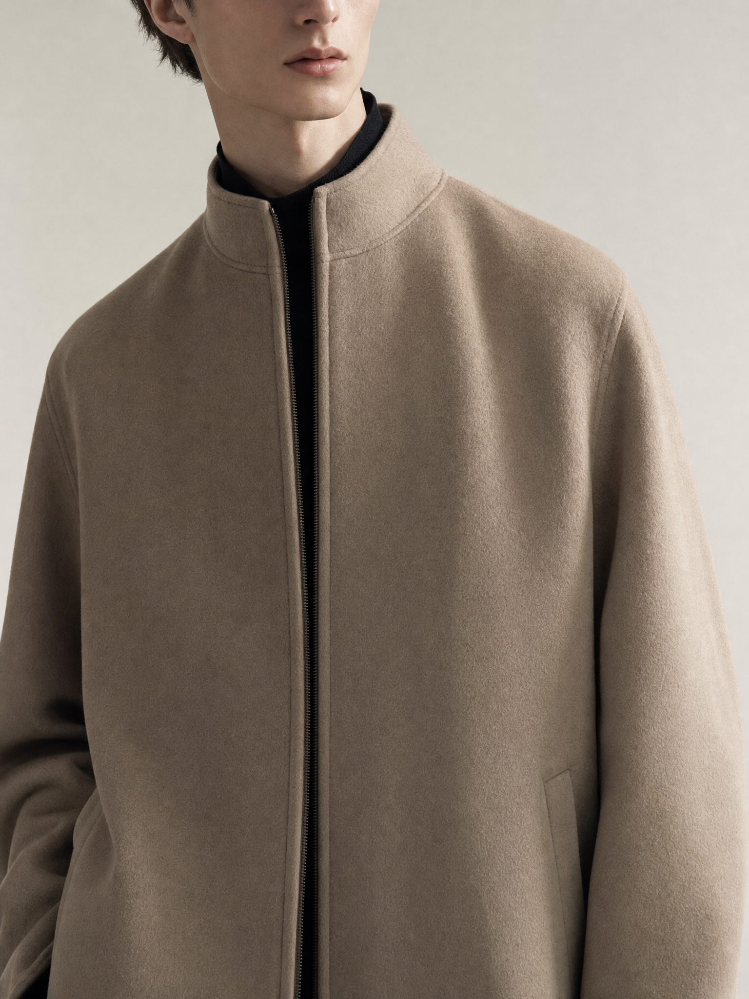 Men's Wool Blend Spring Bomber Jacket Men