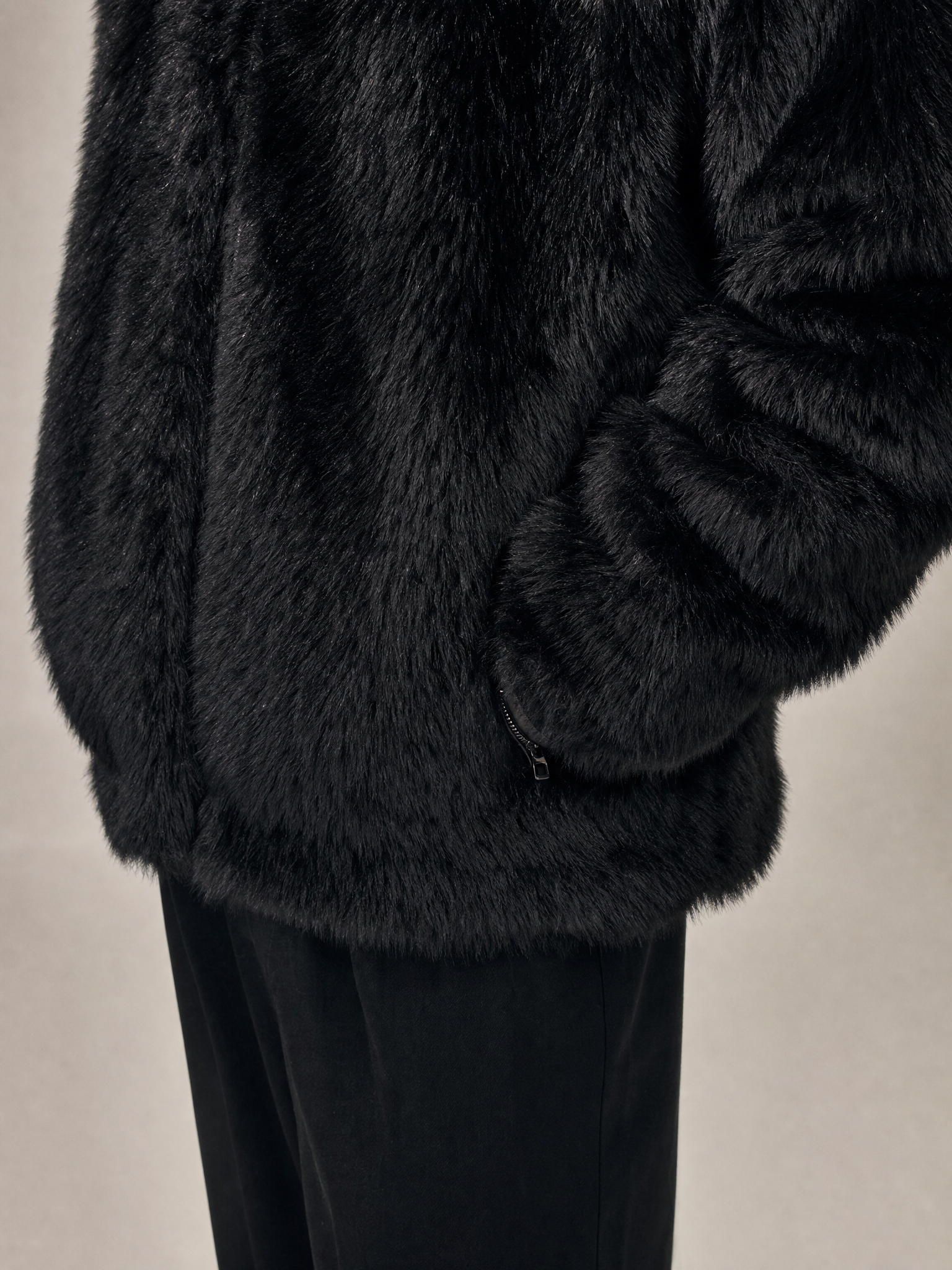 Men's Korean Style Thick Faux Fur Winter Coat Men