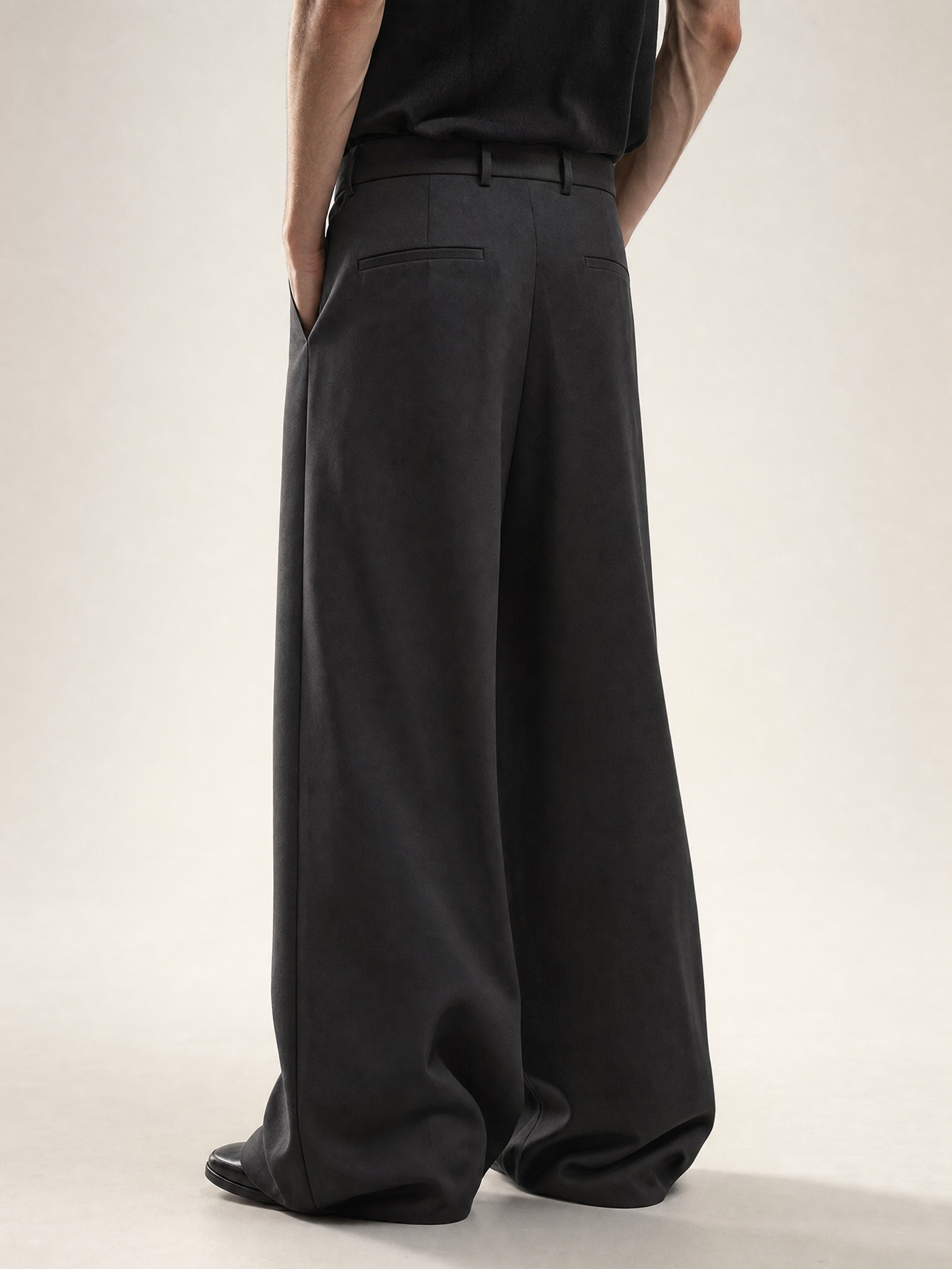 Margiela Cleanfit Black Wide-Leg Trousers Margiela Cleanfit Black Wide-Leg Trousers detail