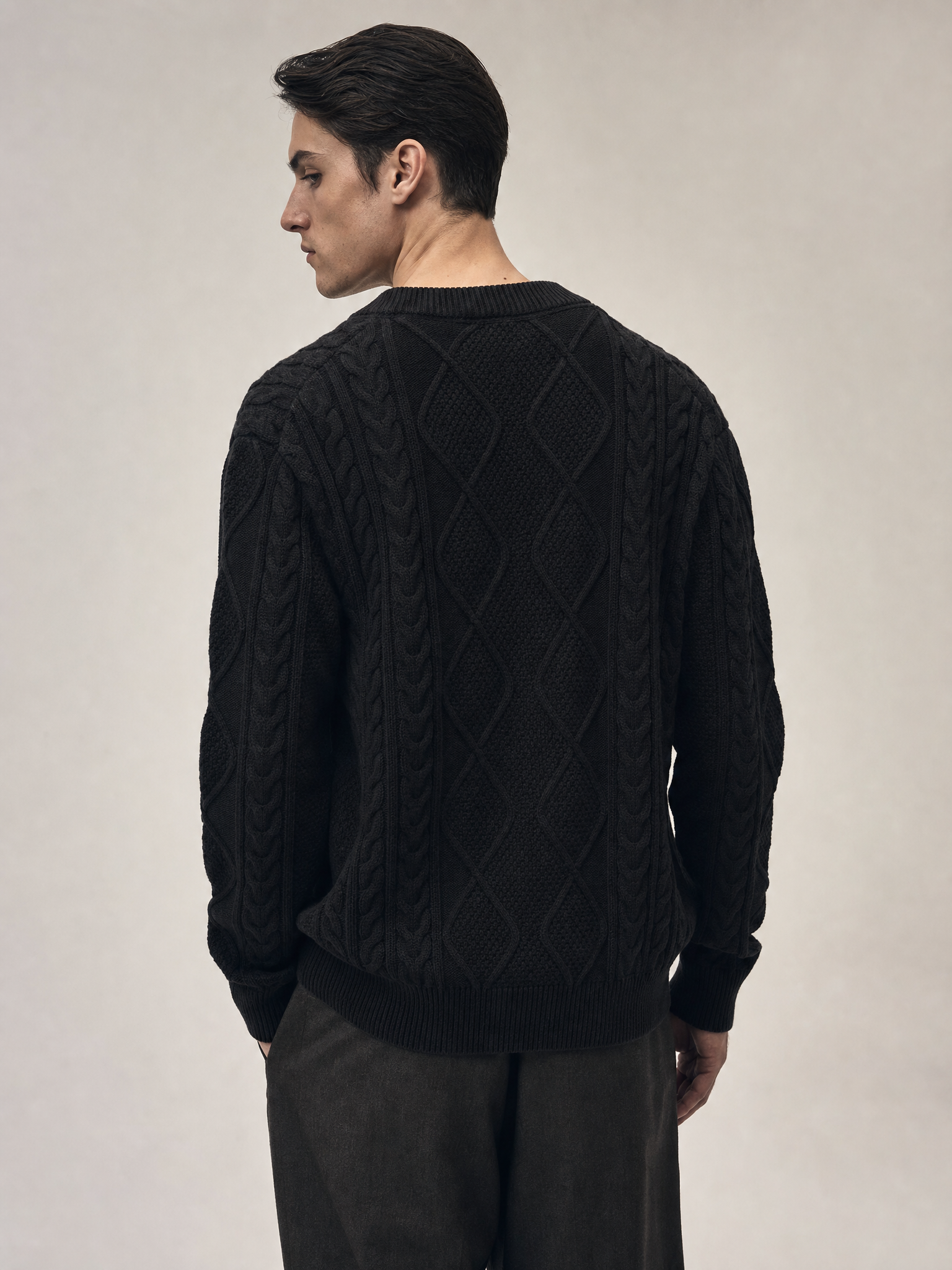 Vintage Thick Knit Pullover Sweater for Men Vintage Thick Knit Pullover Sweater for Men detail