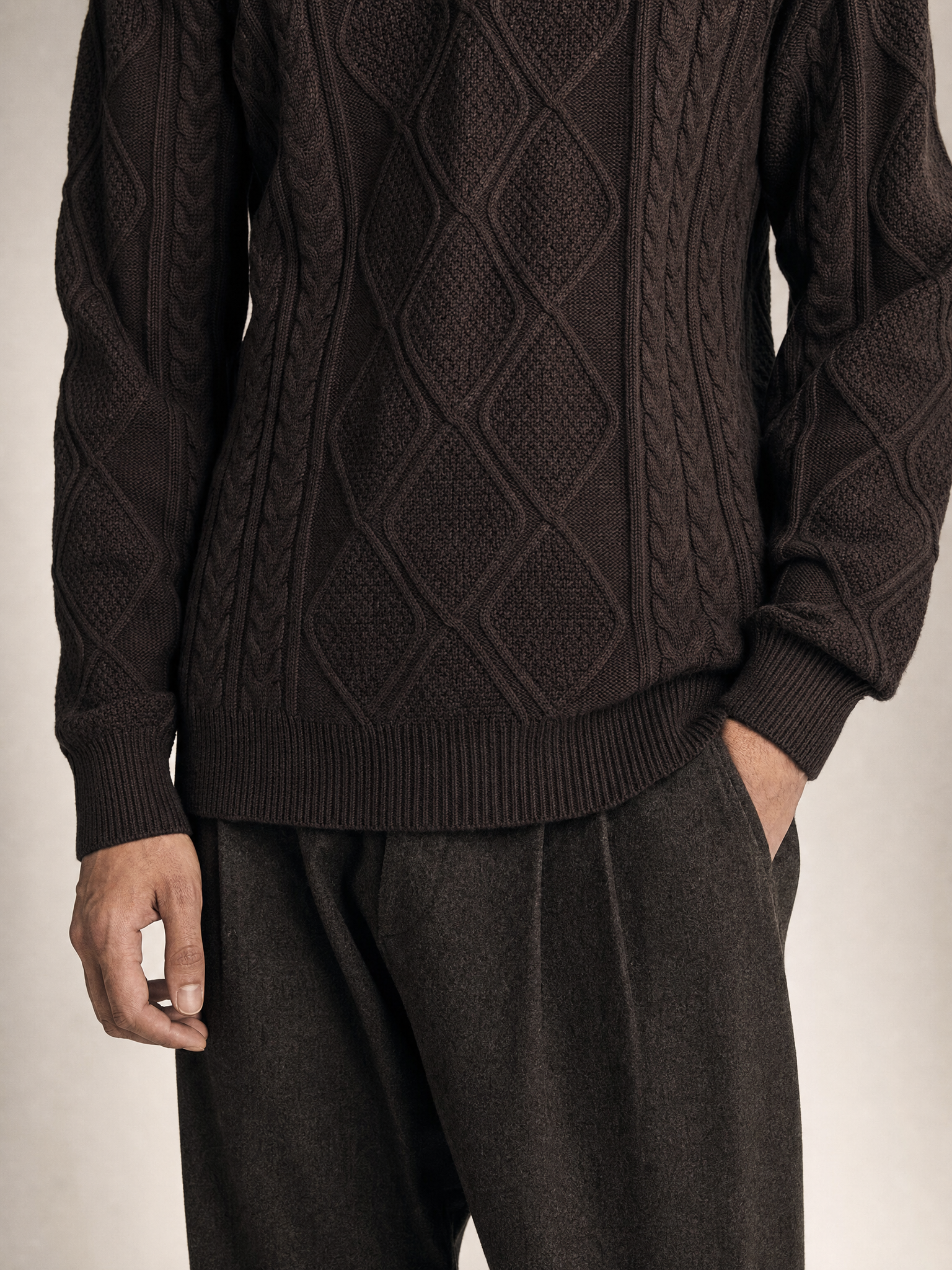Vintage Thick Knit Pullover Sweater for Men Vintage Thick Knit Pullover Sweater for Men detail