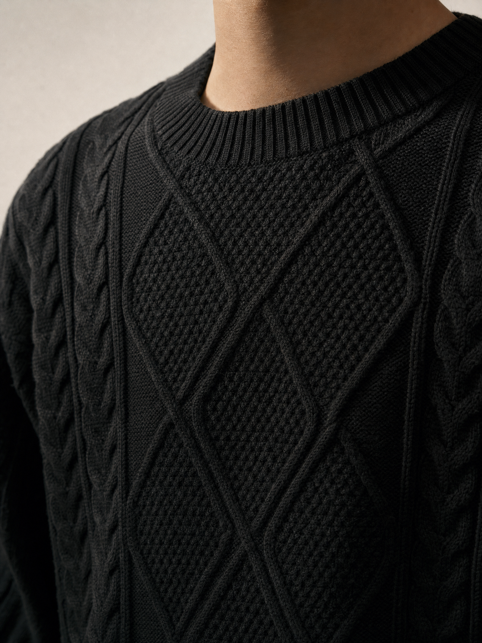 Vintage Thick Knit Pullover Sweater for Men Vintage Thick Knit Pullover Sweater for Men detail