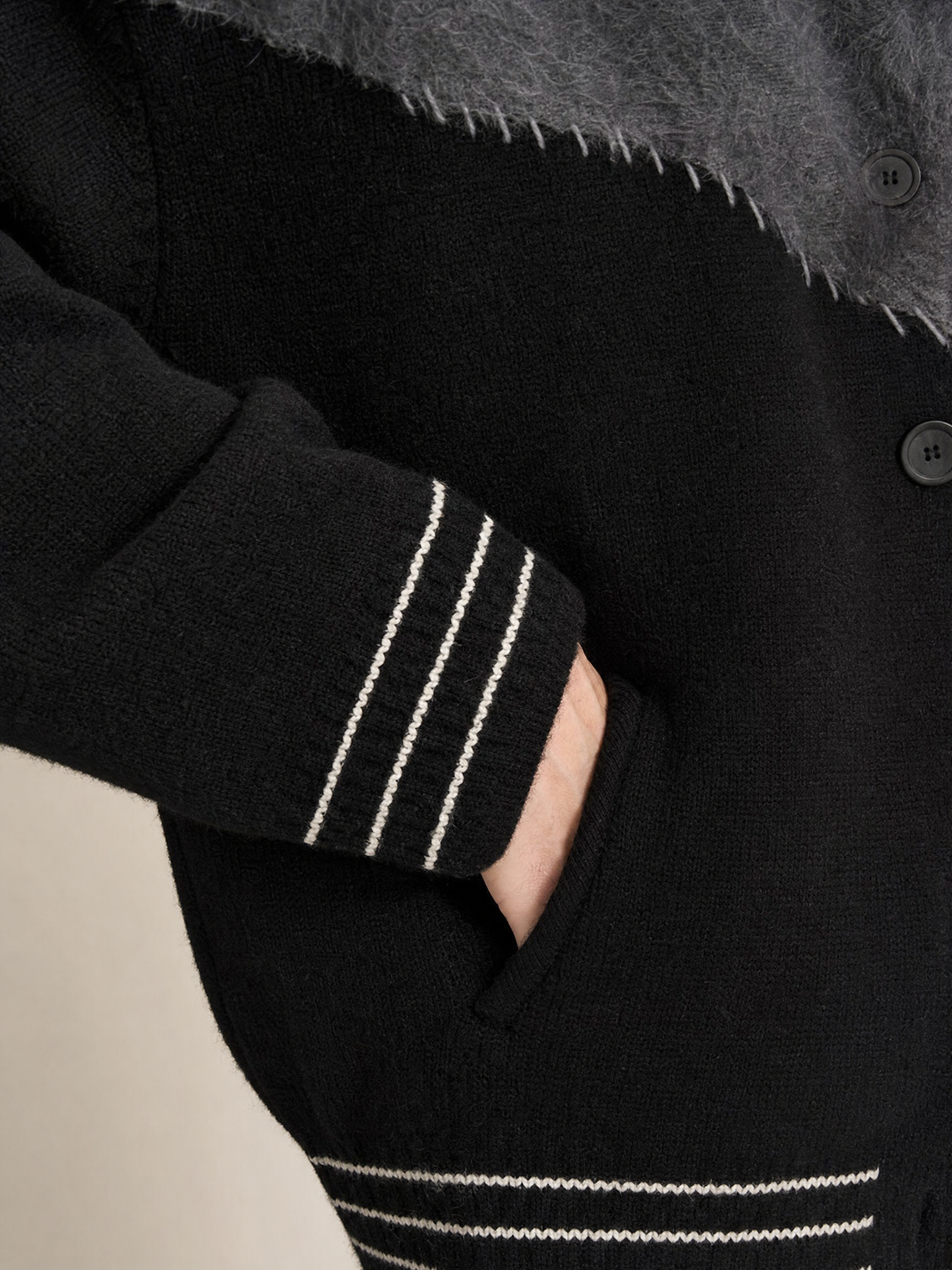 Men's Retro Colorblock Knit Cardigan Jacket Men