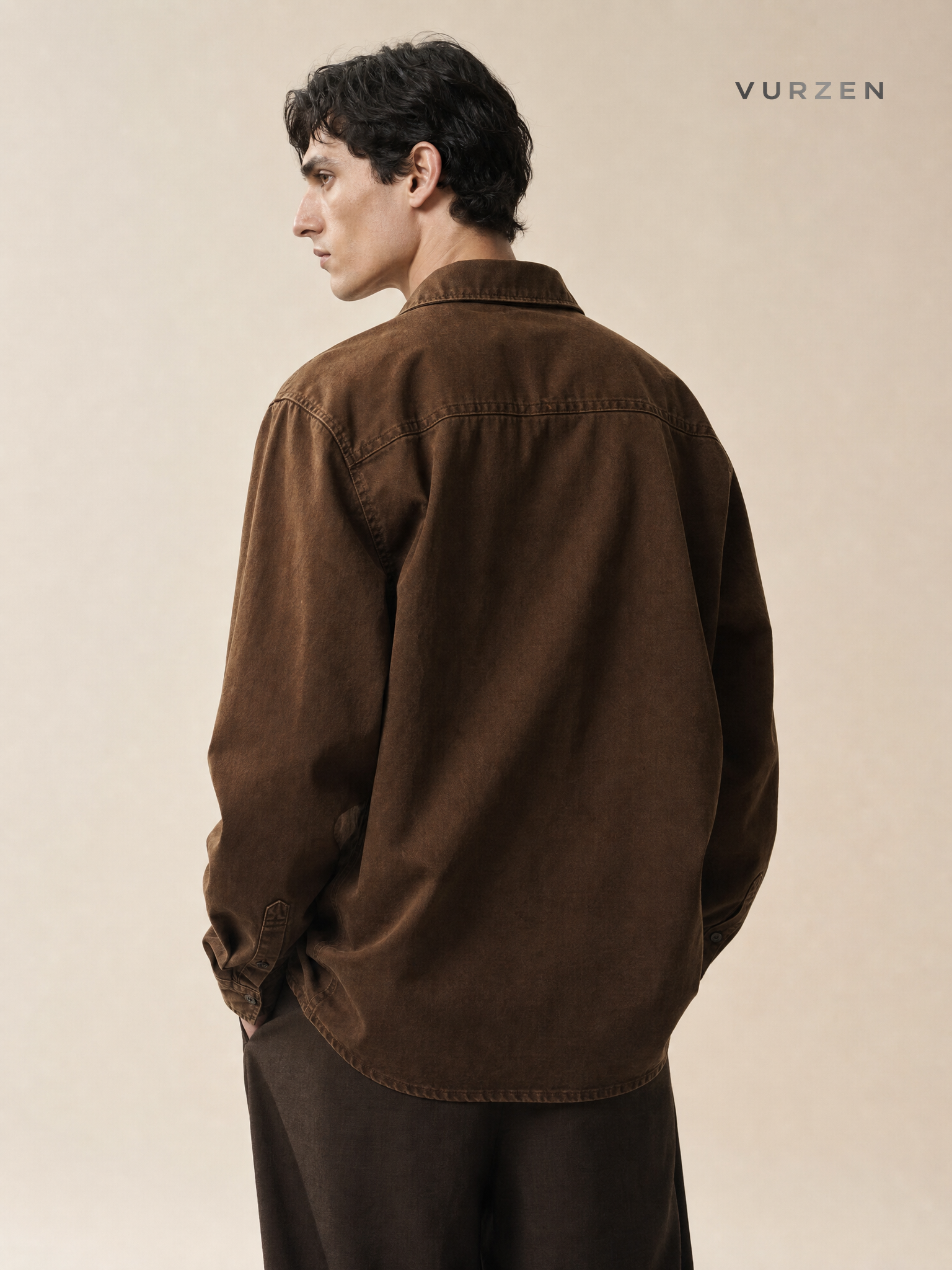 Vintage Heavyweight Cotton Workshirt Jacket for Men Vintage Heavyweight Cotton Workshirt Jacket for Men detail