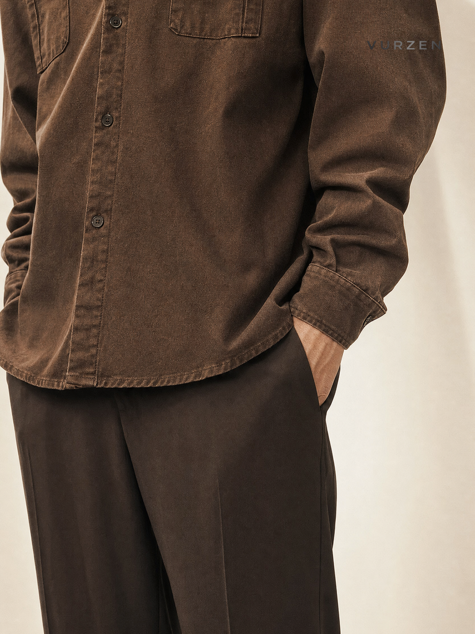 Vintage Heavyweight Cotton Workshirt Jacket for Men Vintage Heavyweight Cotton Workshirt Jacket for Men detail