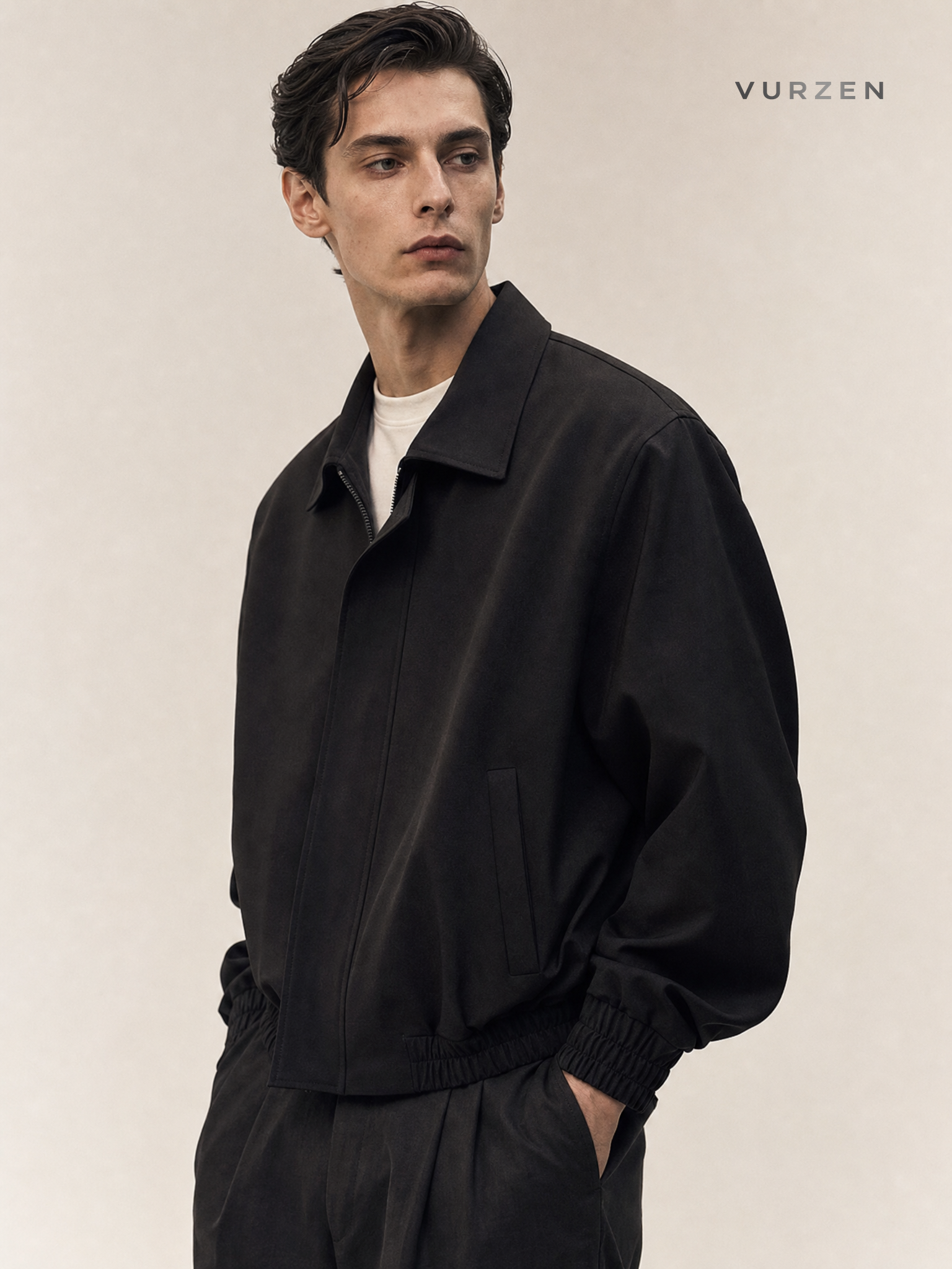 Men's Cleanfit Collared Shoulder-Pad Jacket Spring Autumn Men