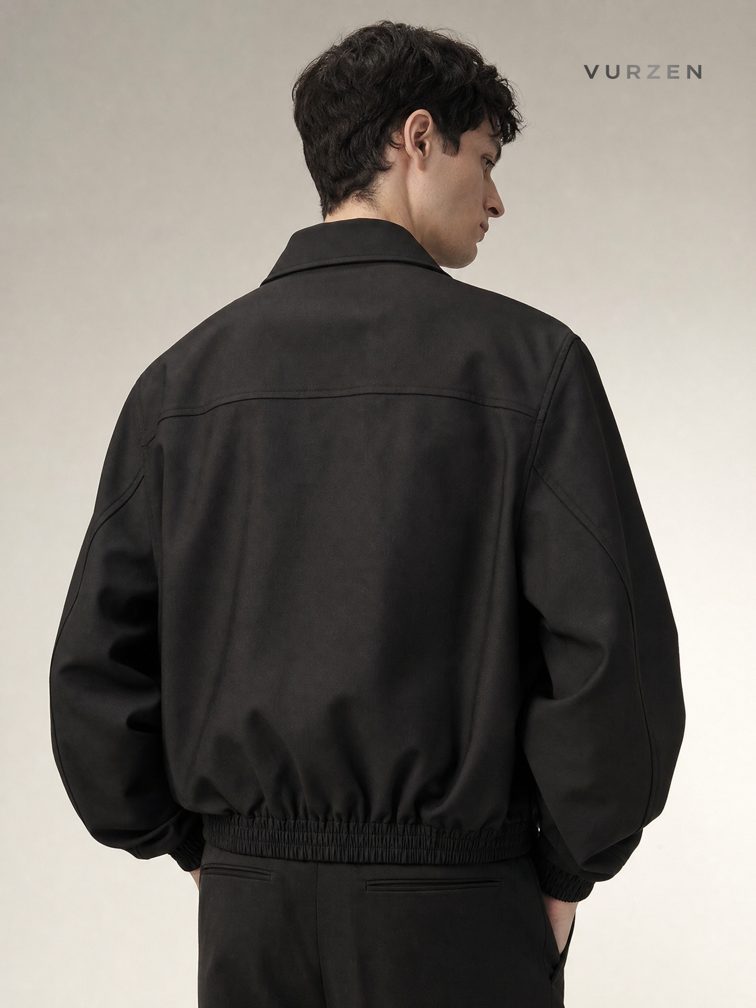 Men's Cleanfit Collared Shoulder-Pad Jacket Spring Autumn Men